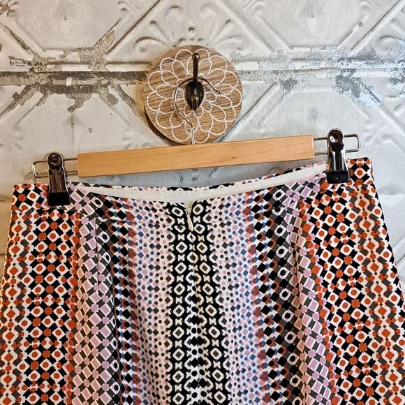 Vintage J.Crew Geometric Print Boho Pencil Skirt Business/Career Core Size 2/XS - Picture 5 of 12